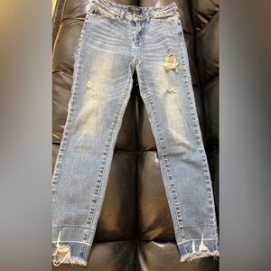 Judy Blue Skinny Jeans Blue Distressed